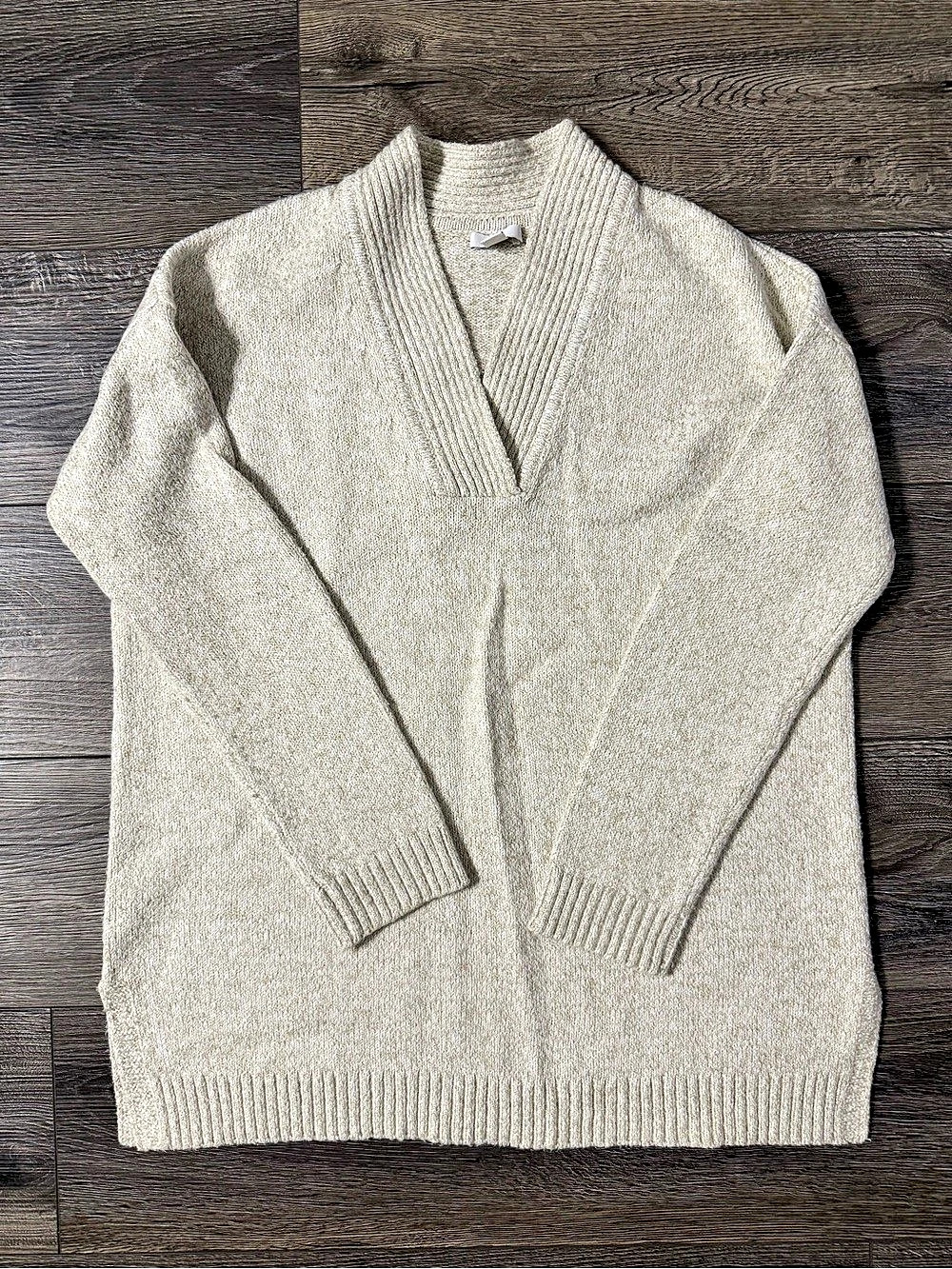 J.Jill Ivory Marled V-Neck Sweater Size S